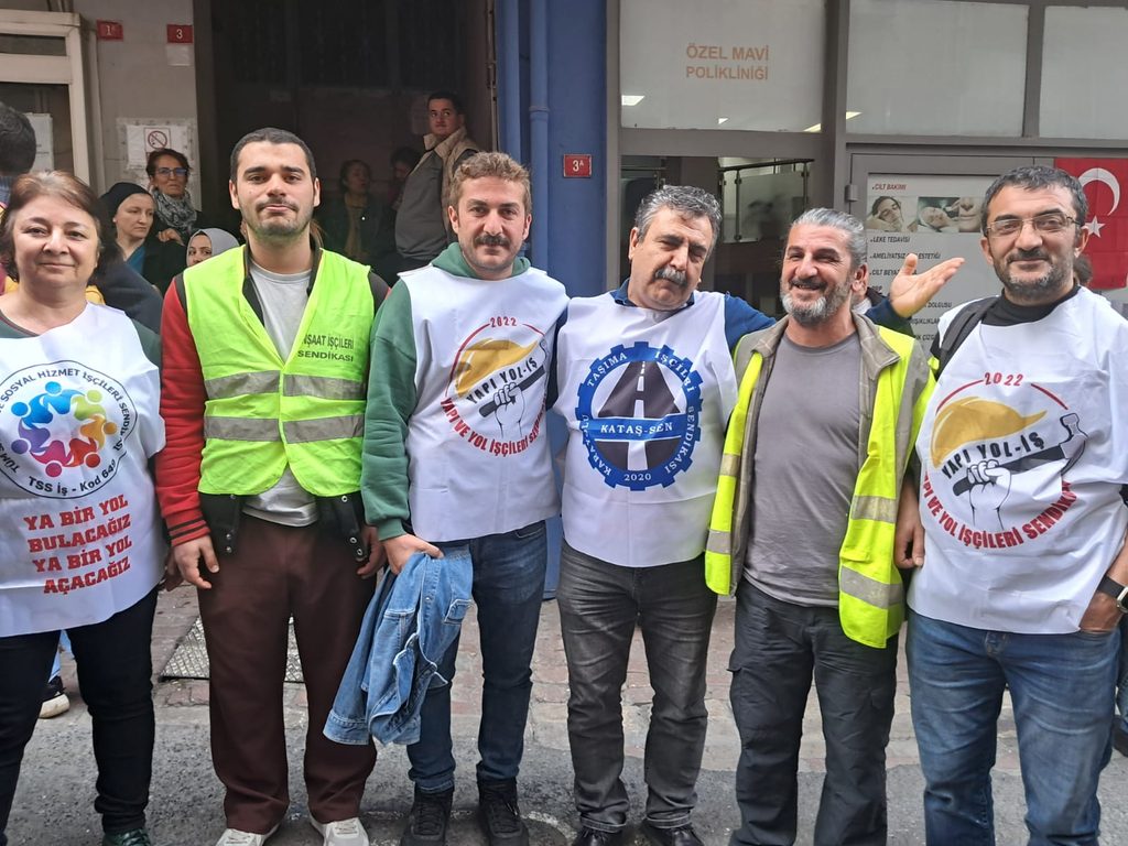 Özel Okmeydanı Hastanesi İşçilerinin eylemindeydik.